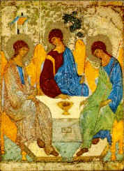 Foto zur Illustration: Ikone von der heiligsten Dreifaltigkeit (von Andrej Rubljew)